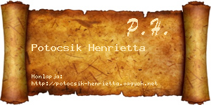 Potocsik Henrietta névjegykártya