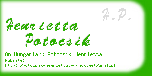 henrietta potocsik business card